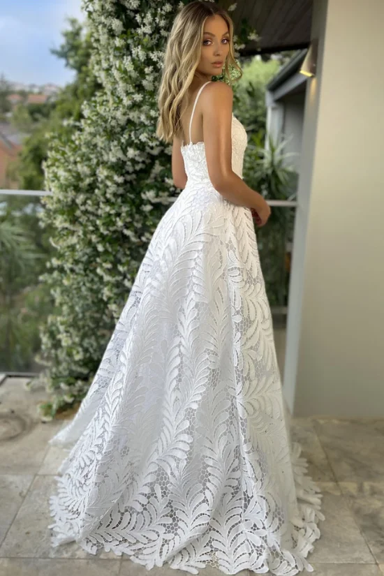Biała sukienka Lea na ramiączkach na wesele